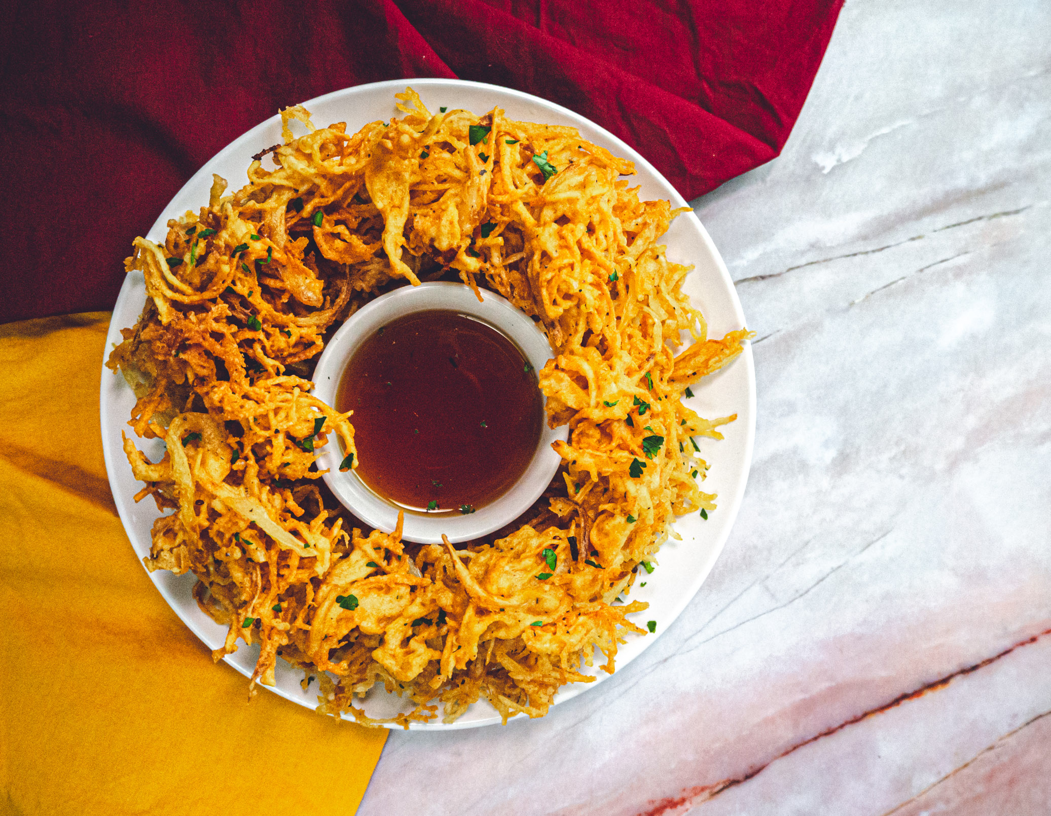 Fried Potato and Onion Strings