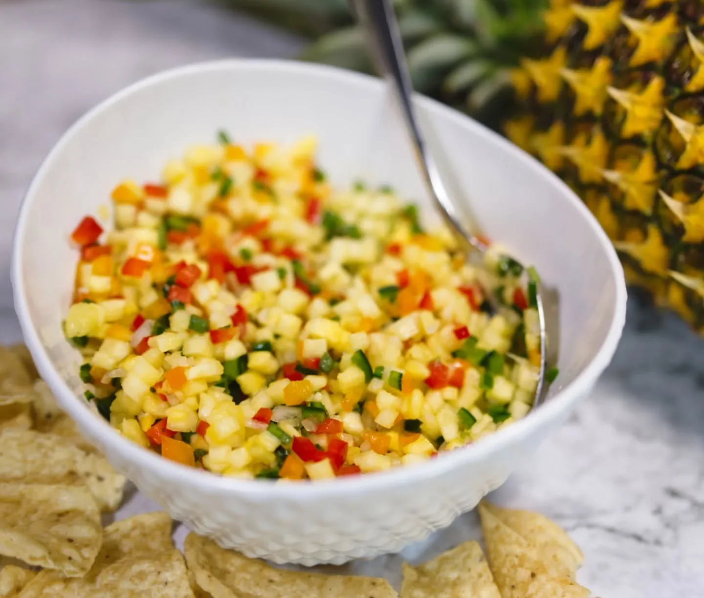 Cool off this summer with our fresh, zesty pineapple salsa! 🍍 🍍 🌞 
Perfect for dipping or topping your favorite dishes. Balance 🔥 spicy heat 🔥 with fresh sweet pineapple for a truly unique flavor.
#doyouroux #pineapplesalsa #pineapple #tacos #salsa #foodie #pineapples #foodphotography #foodblogger #food #tacotuesday #homecooking #delicious #mexicanfood #chipsandsalsa #foodstagram #instafood #summer #fruit #salsarecipe #homemade #summervibes #foodpics #taco #foodlover #plantbased #yummy